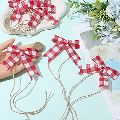 Рождественский бант из полиэстера для украшения подарочной коробки&nbsp;AJEW-WH20033-136B