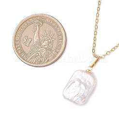 Подвеска в виде прямоугольника из натурального барочного жемчуга кеши&nbsp;NJEW-JN05891