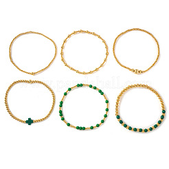 6 Stück St. Patrick's Day Armband aus Messing und Glasperlen&nbsp;MR9061-8