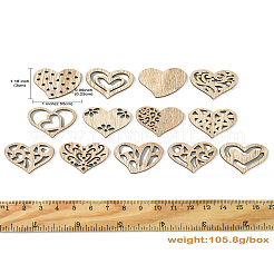 100 pièce de tranches de bois vierges inachevées&nbsp;WOOD-CJC0011-13