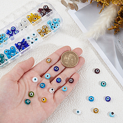 120шт 12 цвета ручной работы сглаз бусины лэмпворк&nbsp;LAMP-PA0001-29