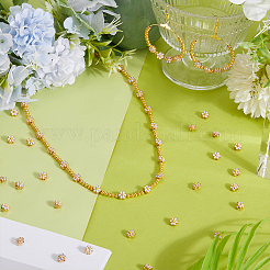 60 шт. эмалевые бусины из сплава светло-золотистого тона&nbsp;ENAM-PH0003-26B