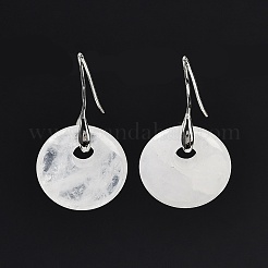 Натуральный кварц кристалл болтающийся серьги&nbsp;EJEW-C119-01P-06