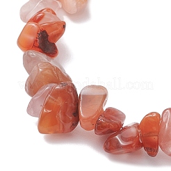 Braccialetti con ciondoli di perline rotonde e chip di agata rossa naturale a forma di fiore&nbsp;BJEW-JB12310-03