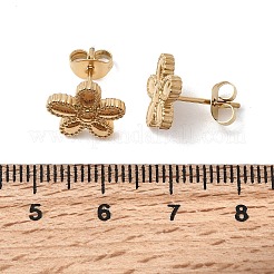 Серьги-гвоздики из нержавеющей стали 304 в форме цветка&nbsp;EJEW-G453-09G