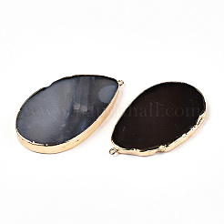 Естественно серый агат большие кулоны&nbsp;KK-F882-01G