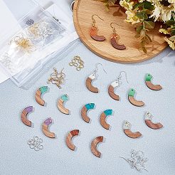 DIY-Sets zur Herstellung baumelnder Ohrringe aus Walnussholz&nbsp;DIY-OC0006-65