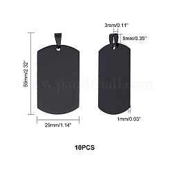Мужская хирургическая нержавеющая сталь 316 большой прямоугольник ручная штамповка пустая бирка большие подвески&nbsp;STAS-UN0002-76B