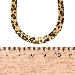 Flache Schlangenkettenhalsketten aus 304 Edelstahl mit Leopardenmuster für Damen&nbsp;NJEW-A044-02B-G-01