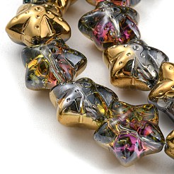 Полупокрытые гальваническим способом прозрачные стеклянные бусины&nbsp;EGLA-G037-07A-HP01