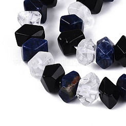 Hebras de cuentas de cristal de obsidiana natural&nbsp;G-N358-01A-02