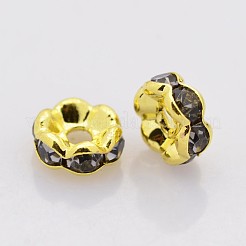 Perline distanziatori strass in ottone&nbsp;RB-A014-L6mm-12G-NF