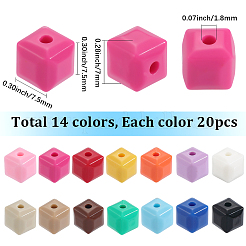 280шт 14 цвета непрозрачные акриловые бусины&nbsp;MACR-SC0001-99