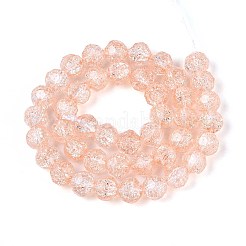 Прозрачные треск стекла бисер нитей&nbsp;GLAA-N053-10mm-09