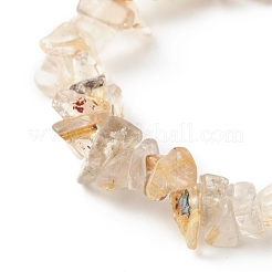 Braccialetti di perline elasticizzati in quarzo rutilato naturale con chip per bambini&nbsp;BJEW-JB06305-02