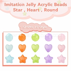575шт 15 стиля имитация желе акриловые бусины&nbsp;MACR-YW0001-79