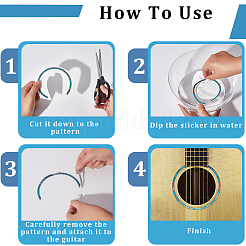 Водонепроницаемый ПВХ цветочный узор классическая гитара резонаторное отверстие кольцо рот колесо наклейка&nbsp;DIY-WH20058-13A