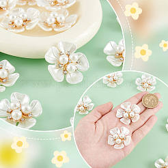 30 шт. искусственный жемчуг из АБС-пластика со стеклянными стразами&nbsp;KY-GA0001-29