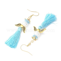 Pendientes colgantes de ángel de acero inoxidable 304&nbsp;EJEW-MZ00409-05