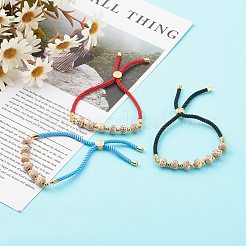 Lune naturelle et étoiles xingyue bodhi perles bracelets coulissants en cordon de nylon&nbsp;BJEW-JB06338