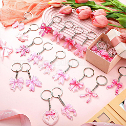 12 Stück 12 Stile Bowknot Acryl Anhänger Schlüsselanhänger&nbsp;KEYC-SP0001-55A