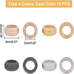 40 pz 4 colori 304 perline foro grande in acciaio inox&nbsp;STAS-UN0028-34