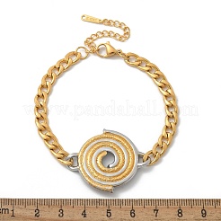 Bracciali con catene a maglie cubane in acciaio inossidabile 304 per donna&nbsp;STAS-Z117-08GP