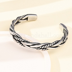 Retro-Armreifen aus chirurgischem Edelstahl 316&nbsp;BJEW-C142-14E-AS