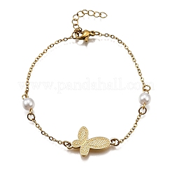 Браслеты-бабочки из нержавеющей стали 304&nbsp;BJEW-C098-01D-G