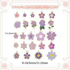 48pcs 24 Arten Legierungs-Emaille-Charms&nbsp;ENAM-DR0001-09