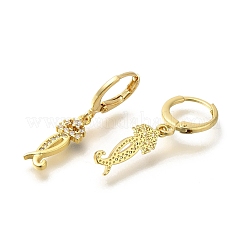 Orecchini a cerchio in ottone chiaro con zirconi cubici&nbsp;EJEW-M045-01I