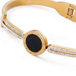 Brazaletes de acero inoxidable 201 con revestimiento al vacío de PVD&nbsp;BJEW-F439-10G