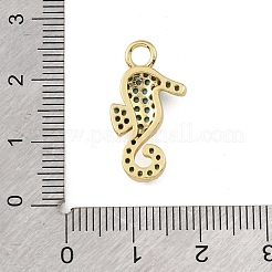 Pendentifs en laiton sertis de micro-pavés de zircone cubique bleu ciel profond&nbsp;CU-CBAF17A-07G-02