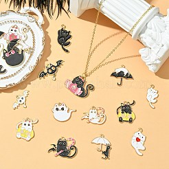 40 Stück 20 Stile Halloween-Thema Zinklegierung Emaille-Anhänger&nbsp;ENAM-CJ0006-67