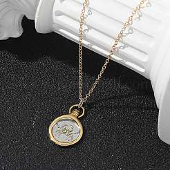 Colliers pendentifs de tarot en laiton avec douze constellations&nbsp;NJEW-Q006-01F-G