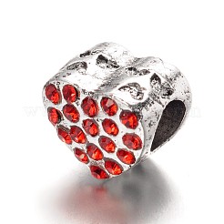 Grande lega del cuore di strass vetro foro European Beads&nbsp;MPDL-L013-04