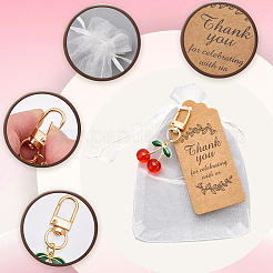 24 pendentif décoratif en alliage émaillé à motif cerise&nbsp;HJEW-CP00076