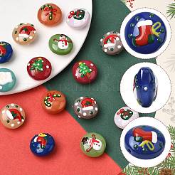 16 шт. 8-цветные рождественские эмалевые бусины ручной работы в технике лэмпворк&nbsp;LAMP-FS0001-63