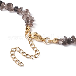 Collana di perline di chip di ossidiana di ghiaccio naturale&nbsp;NJEW-JN04616-02