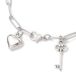 304 нержавеющая сталь скрепки цепи браслеты с подвесками для женщин&nbsp;BJEW-JB11950-02