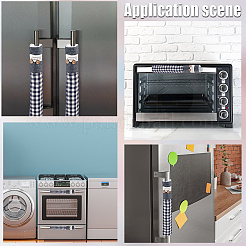 Накладки на ручки холодильника из поликоттона с узором «тартан»&nbsp;AJEW-WH20042-71D