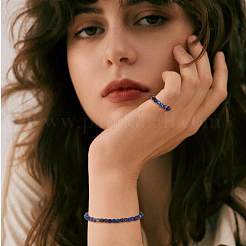 Набор для самостоятельного изготовления браслета из круглых бусин из натурального лазурита&nbsp;G-FI0001-16