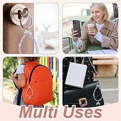 4 шт. 4-х цветные резиновые ремешки для мобильных телефонов&nbsp;HJEW-HY0001-22