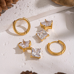 Звезда из нержавеющей стали 304 с квадратными серьгами-кольцами&nbsp;SZ9401