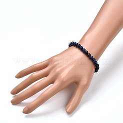 Braccialetti elasticizzati con perline rotonde in occhio di tigre naturale tinti e riscaldati&nbsp;BJEW-JB06654-02