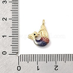 Латунные микропроволочные кубические циркониевые подвески из эмали&nbsp;KK-L262-11G