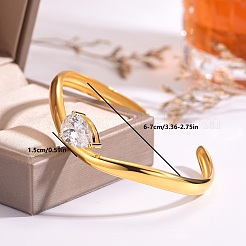 Braccialetti regolabili in ottone con pavé di zirconi cubici per donna&nbsp;QN2893-1