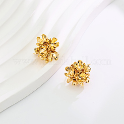 Orecchini a bottone in ottone con fiore&nbsp;IF6641-1