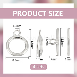 4 set 925 fermagli a barilotto in argento sterling&nbsp;STER-BC0003-07