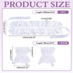 Set di colletto finto e maniche lunghe in pizzo di poliestere staccabili&nbsp;AJEW-WH0481-518A